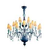 LLADRO' Chandelier Ivy e Seed 20 Luci Medio Oceano 138x115cm Porcellana