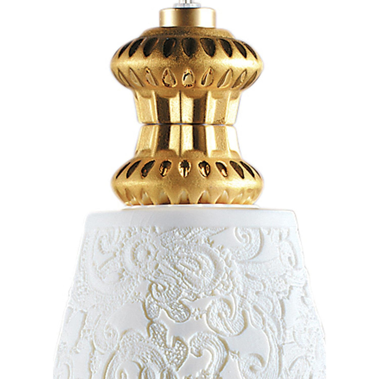 LLADRO' Lampadario Belle De Nuit con Litofania Lustro Oro 170x11cm Porcellana