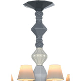 LLADRO' Chandelier Belle De Nuit 12 Luci Nero 100x65cm Porcellana