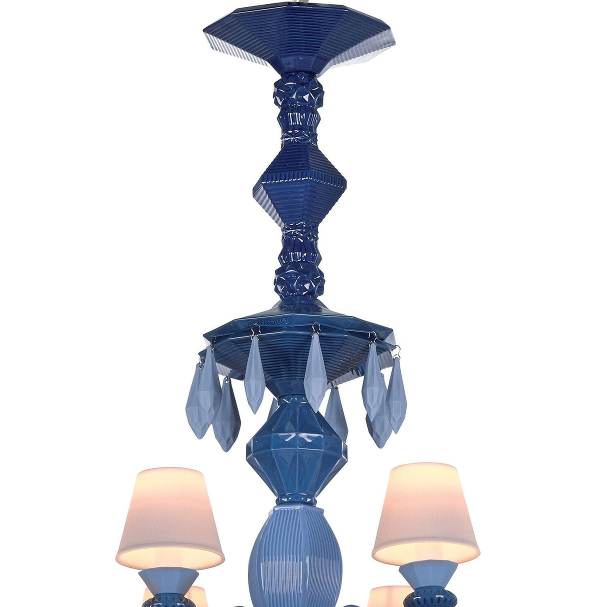 LLADRO' Chandelier Belle De Nuit 40 Luci Azzurro 150x100cm Porcellana