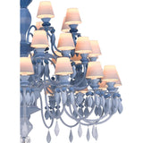 LLADRO' Chandelier Belle De Nuit 40 Luci Azzurro 150x100cm Porcellana