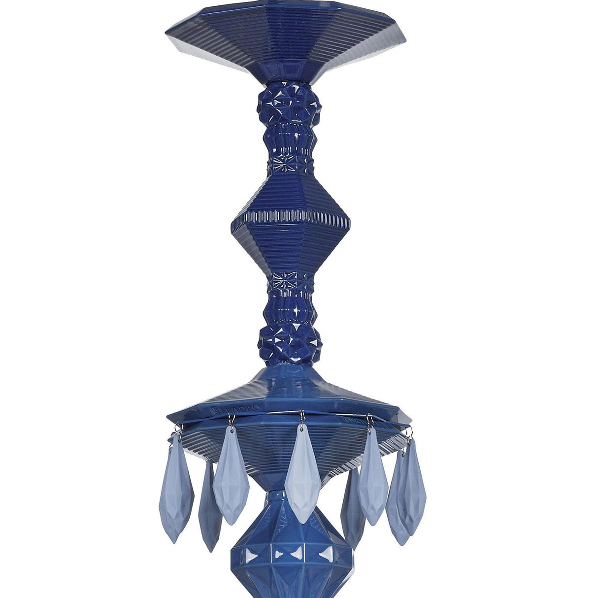 LLADRO' Chandelier Belle De Nuit 24 Luci Azzurro 125x80cm Porcellana