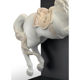 Lladró Lampada da Tavolo Cavallo in Courbette 53x30cm Porcellana