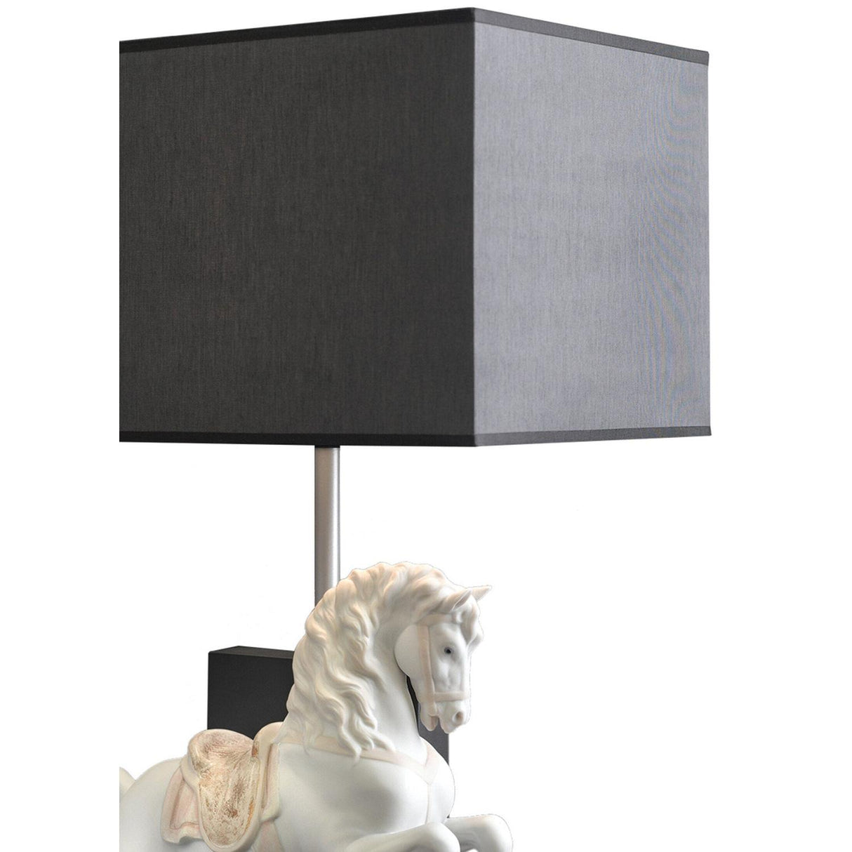 LLADRO' Lampada da Tavolo Cavallo in Courbette 53x30cm Porcellana