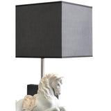 LLADRO' Lampada da Tavolo Cavallo in Courbette 53x30cm Porcellana