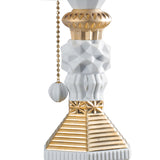 LLADRO' Lampada da Tavolo Belle De Nuit Lustro Oro 57x20cm Porcellana