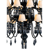 LLADRO' Chandelier Belle De Nuit 40 Luci Nero Assoluto 150x100cm Porcellana