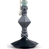 LLADRO' Lampada da Tavolo Belle De Nuit Nero 57x20cm Porcellana