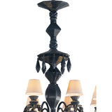 LLADRO' Chandelier Belle De Nuit 56 Luci Nero Assoluto 175x110cm Porcellana