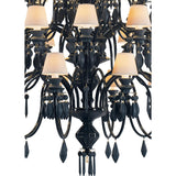 LLADRO' Chandelier Belle De Nuit 56 Luci Nero Assoluto 175x110cm Porcellana