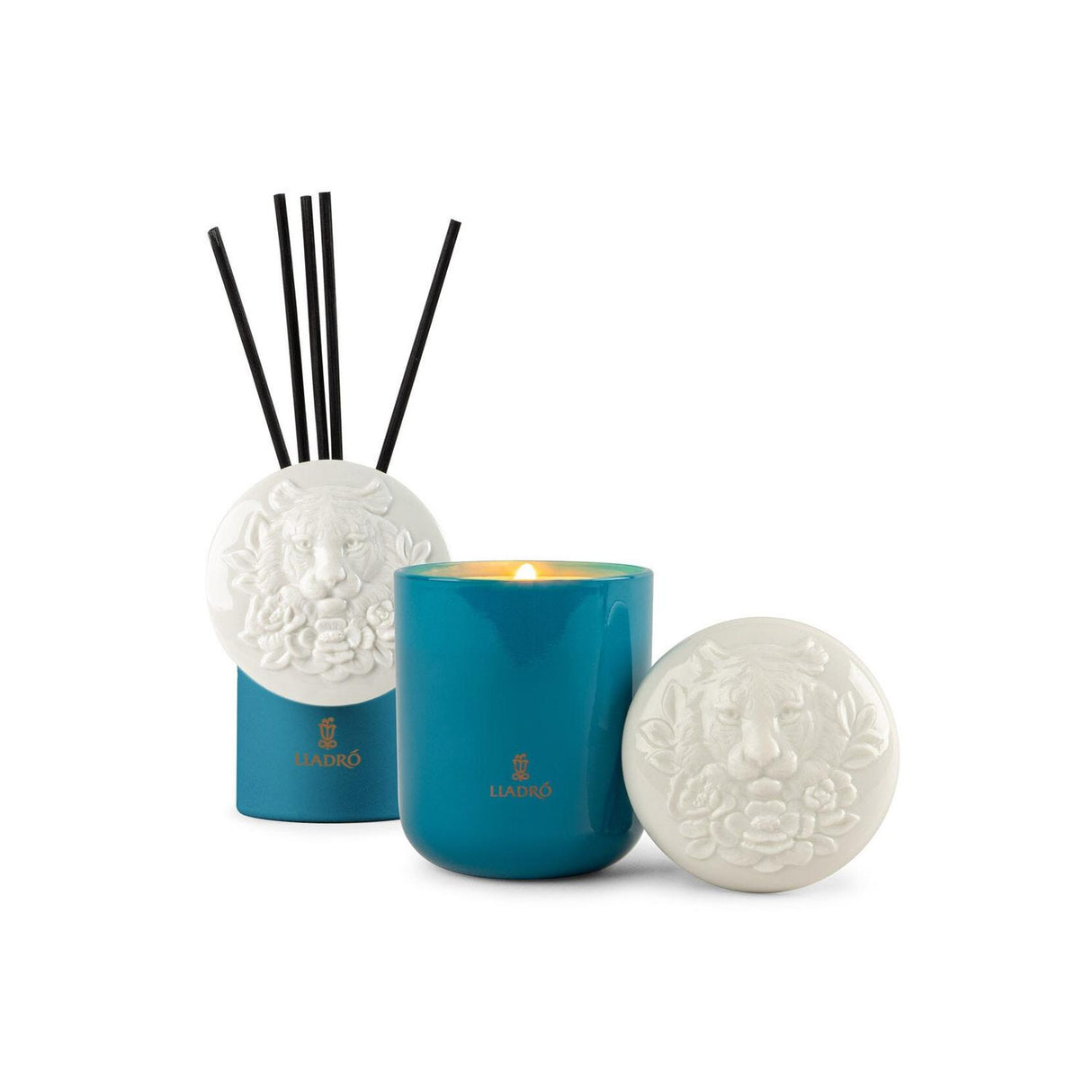 LLADRO' Diffusore Profumo Tigre Chiaro di Luna 21x9cm Porcellana