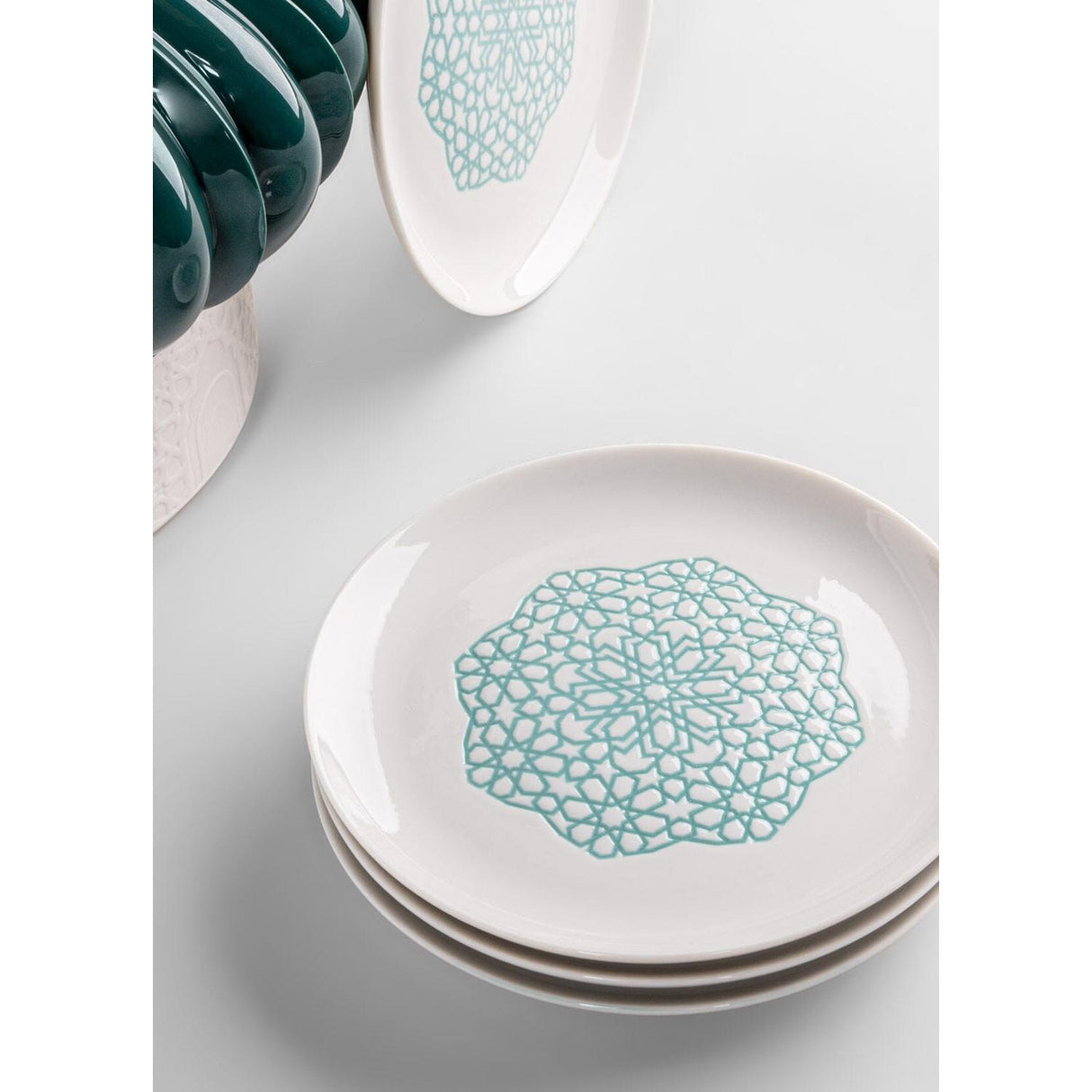 LLADRO' Scatola con Piatti Majestic Nights 23x24cm Porcellana