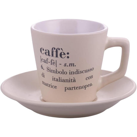 VILLA D'ESTE HOME TIVOLI Victionary Tazza Caffè con Piattino Set 6 Pezzi Chocolate Gres