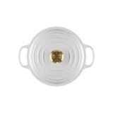 LE CREUSET Cocotte Rotonda Evolution 24cm Bianco Pomello Oro Ghisa Vetrificata