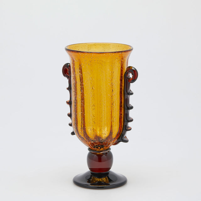 Vaso Corinto EDG in vetro color ambra altezza 35 cm