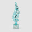 Coniglio rotante EDG in vetro azzurro con luci LED 37 cm