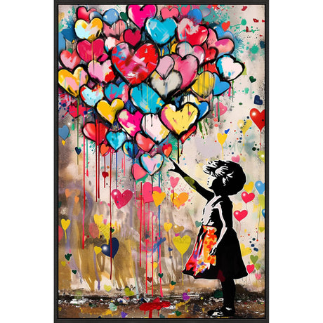 Quadro Glossy Balloon Palais Royal su tela con luci LED 90x60 cm