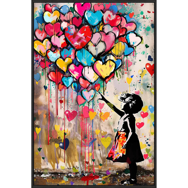 Quadro Glossy Balloon Palais Royal su tela con luci LED 90x60 cm