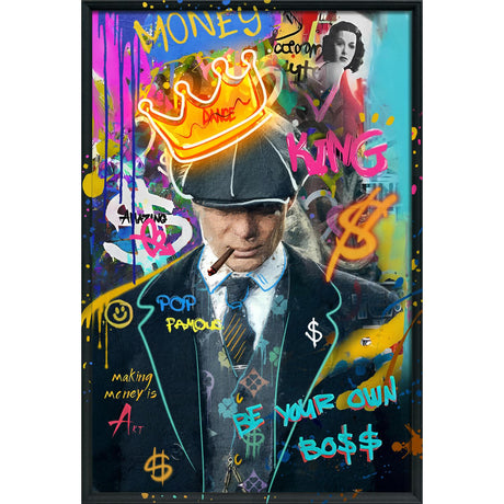 Quadro King Peaky Blinders Palais Royal su tela con luci LED 80x120 cm