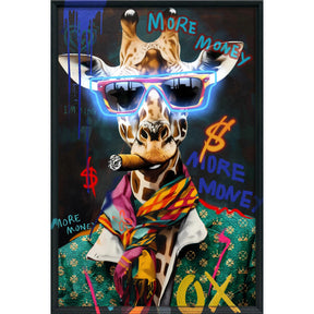 Quadro Giraffa Palais Royal su tela con luci LED integrate 60x90 cm
