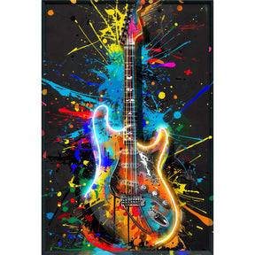 Quadro Chitarra Palais Royal su tela con luci LED integrate 80x120 cm