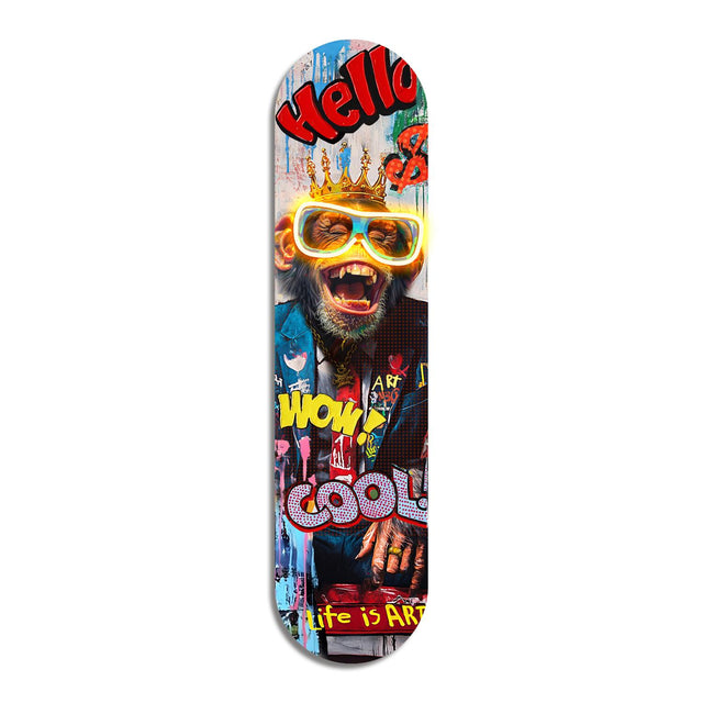 Pannello skate scimmia Palais Royal in legno con LED 20x80 cm