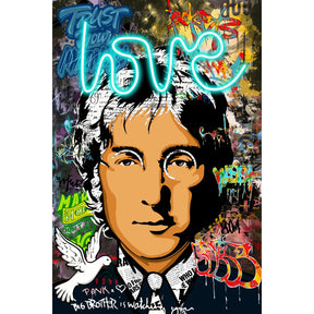 Quadro Peace and Love Palais Royal su tela con luci LED 60x90 cm