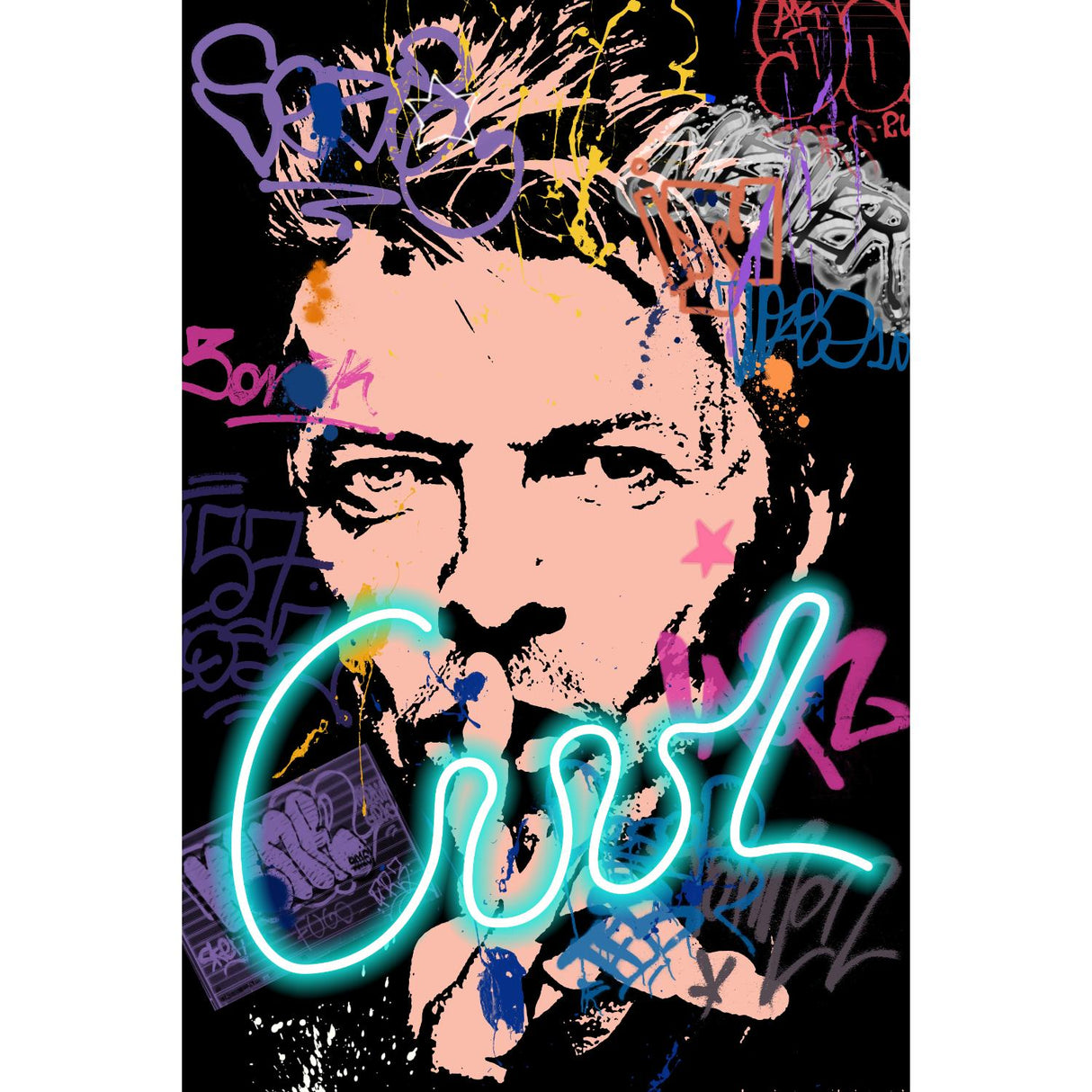 Quadro David Bowie Palais Royal su tela con luci LED 60x90 cm