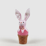Coniglio Pasquale con gelato EDG in tessuto rosa 29x9 cm