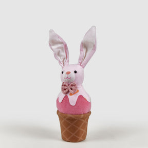 Coniglio Pasquale con gelato EDG in tessuto rosa 29x9 cm