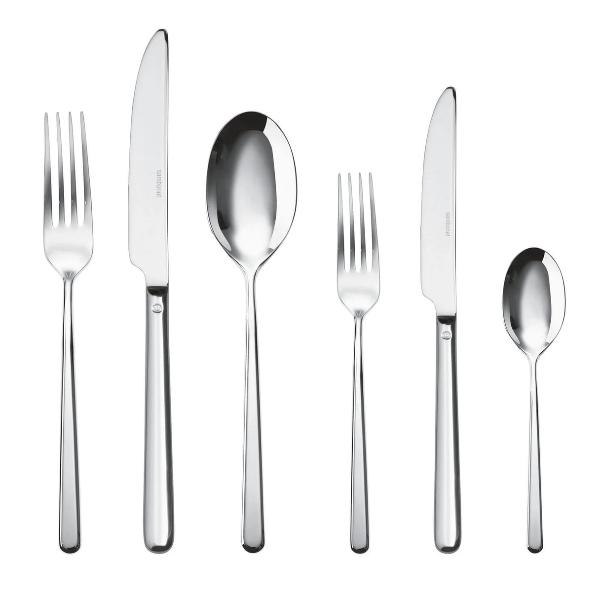 SAMBONET Linear Servizio Tavola Posate Set 36 Pezzi Acciaio Inox