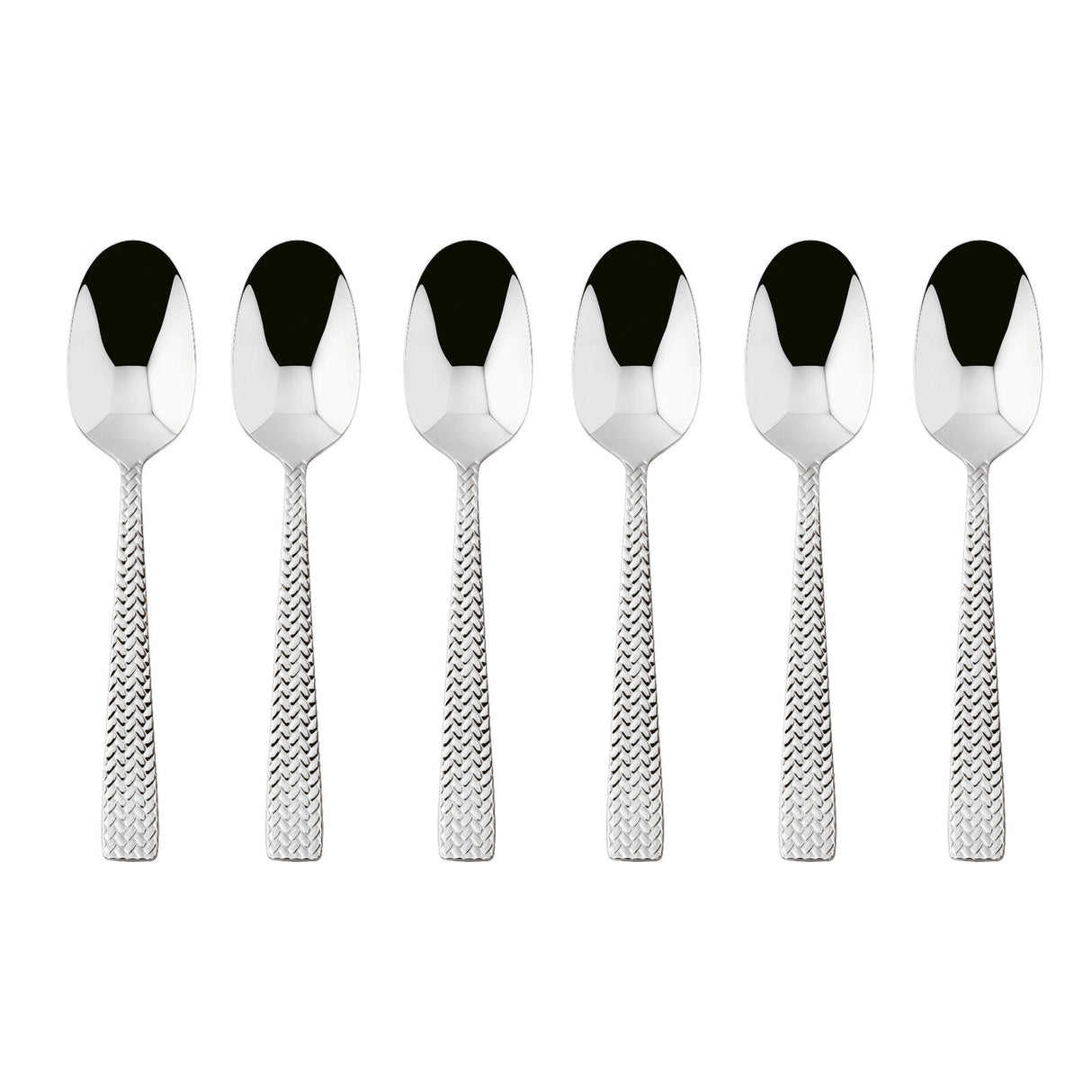 SAMBONET Cortina Cucchiaini Moka Caffè Set 6 Pezzi Posate Acciaio Inox