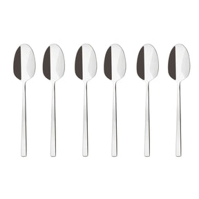 Set 6 cucchiaini caffè Sambonet in acciaio inox lucido effetto specchio