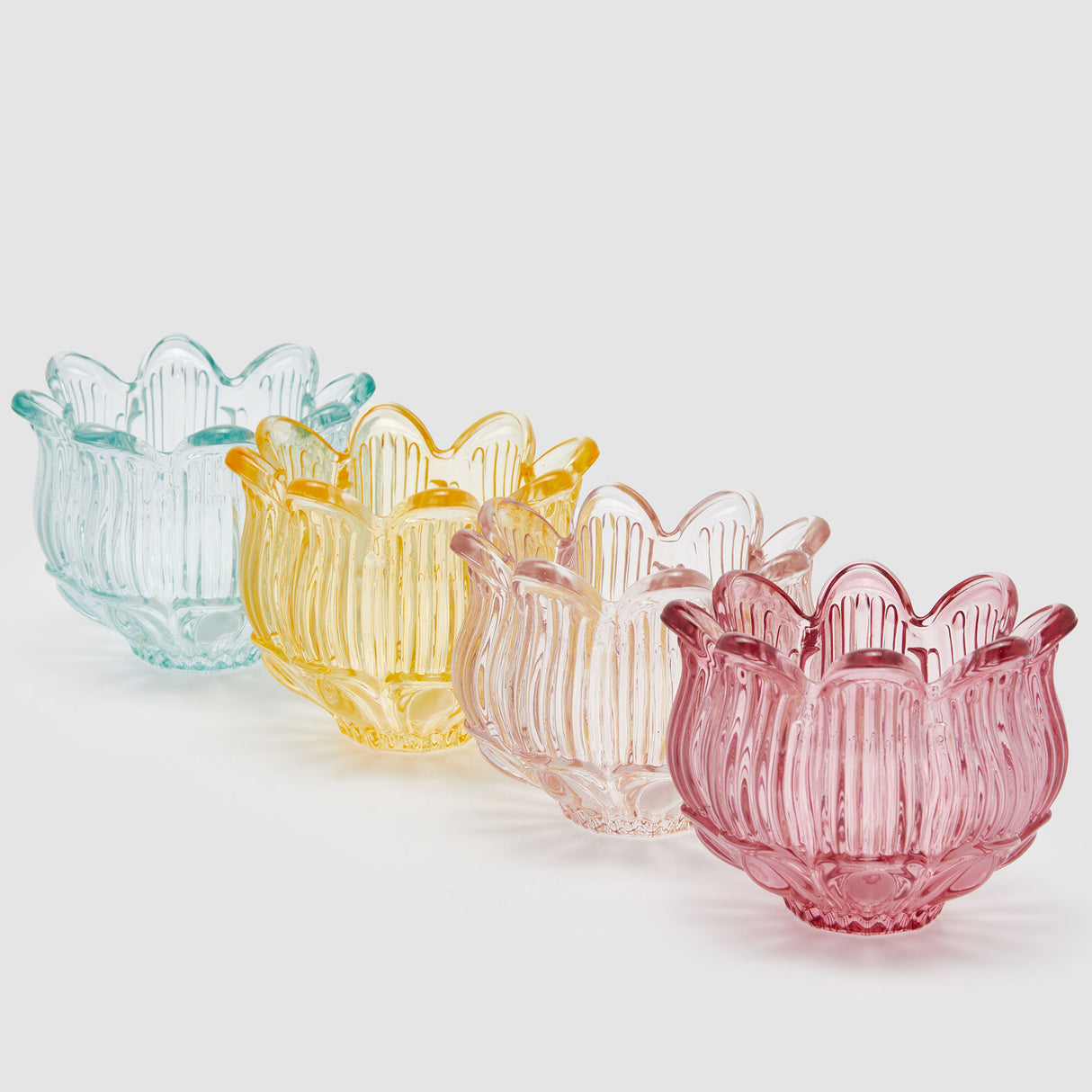 EDG Enzo De Gasperi Portacandela Tulipano Testa 10x12,5cm Rosa Vetro