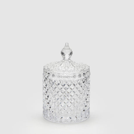 Scatola contenitore EDG Diamond in vetro trasparente sfaccettato 14x8,5 cm