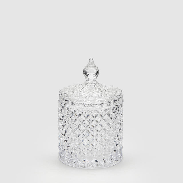 Scatola contenitore EDG Diamond in vetro trasparente sfaccettato 14x8,5 cm