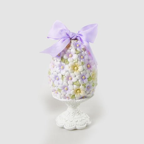 Uovo di Pasqua EDG in poliresina con fiocco decorativo altezza 20 cm