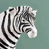 WERNS Candelabro Zebra Dipinto a Mano 45x27cm Poliresina