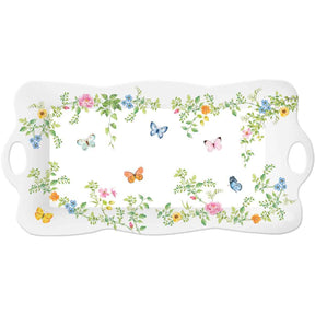 Vassoio Dancing Butterflies Easy Life in melamina con decoro farfalle 42x20 cm