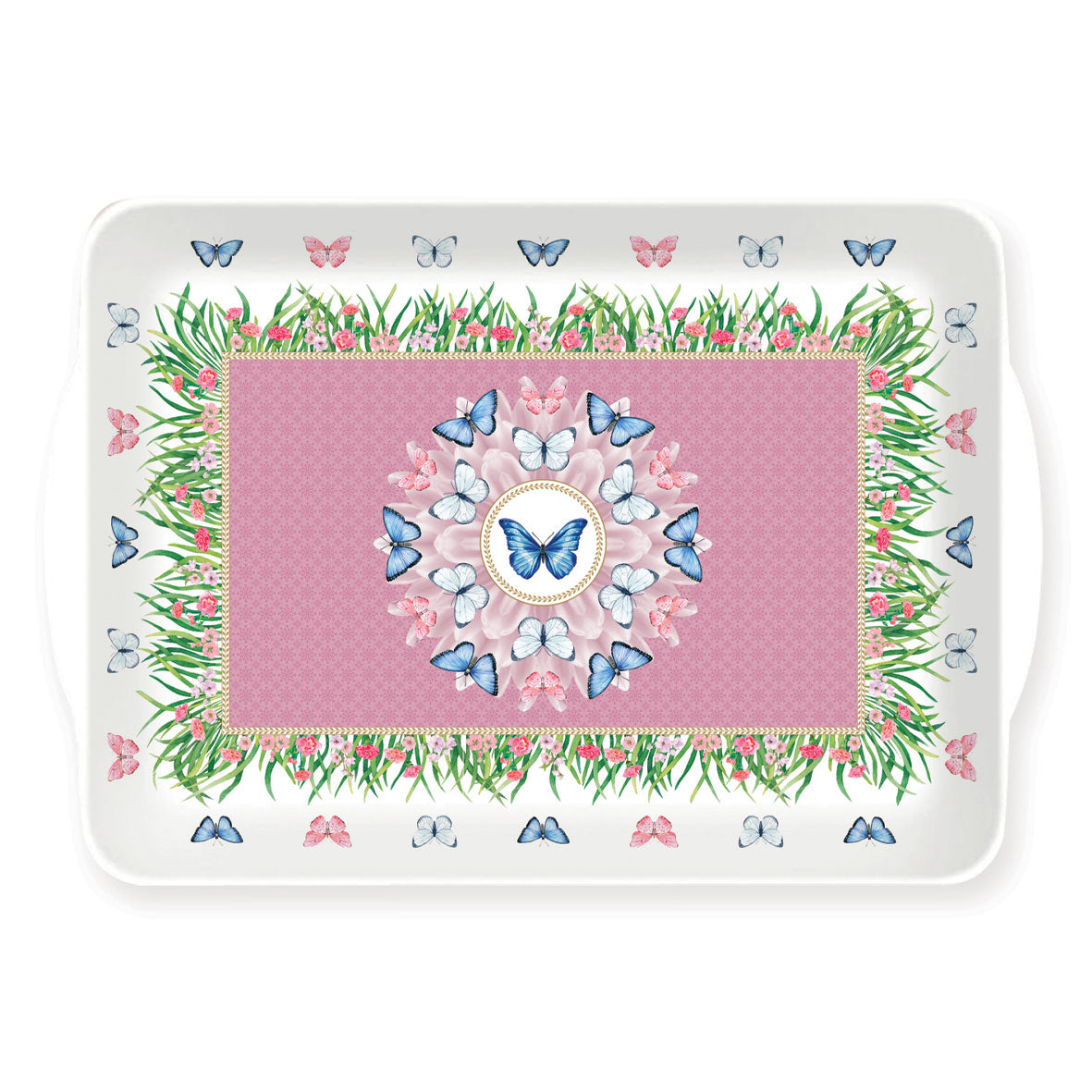 Vassoio con manici Easy Life in melamina decoro primaverile 33x22 cm