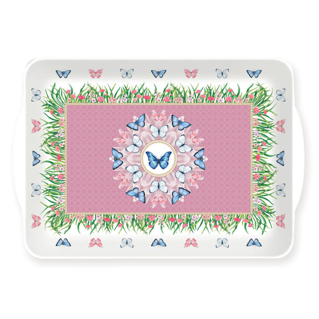 Vassoio con manici Easy Life in melamina decoro primaverile 33x22 cm