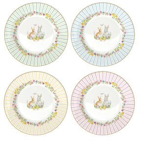 Set 4 piatti dessert Happy Easter Easy Life in porcellana decorata 19 cm