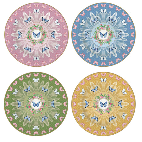 Set 4 piatti dessert Spring Parade Easy Life porcellana decoro fiori 19 cm