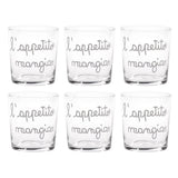 Set 6 bicchieri acqua Simple Day in vetro temperato decorato 355 ml