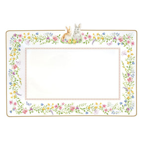 Vassoio Happy Easter Easy Life in porcellana con decoro pasquale 36x24 cm