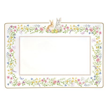 Vassoio Happy Easter Easy Life in porcellana con decoro pasquale 36x24 cm