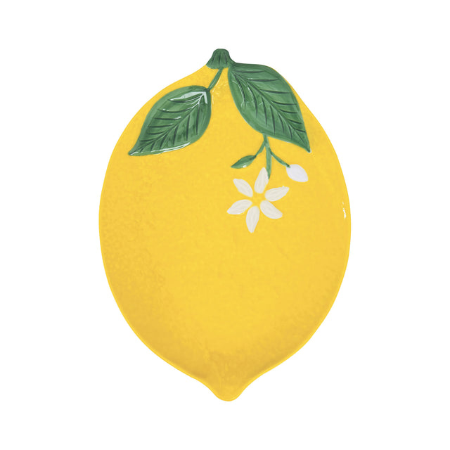 Vassoio limone Easy Life in porcellana decorata 30x22 cm