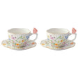 Set 2 tazze caffè Dancing Butterflies Easy Life in porcellana decorata