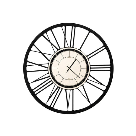 Orologio da parete Arti & Mestieri in metallo nero design classico piccolo