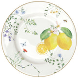 EASY LIFE Fleurs et Citrons Limoni Servizio Tavola Piatti Set 18 Pezzi Porcellana